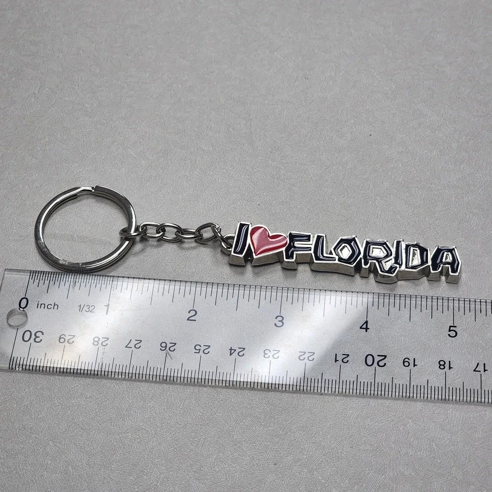I Heart Florida Keychain Souvenir Key Ring Travel Tourist Gift Metal Florida